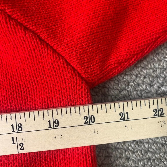 Tally Ho Womens Cardigan Sweater Size Medium Red Long Sleeves Button Front - Picture 9 of 11